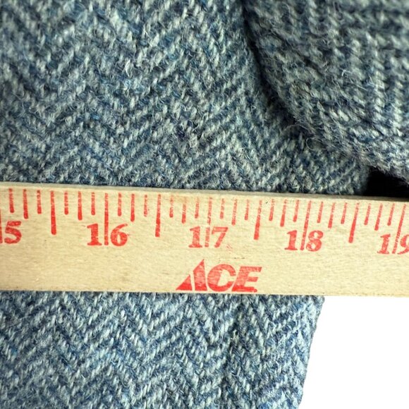 Harris Tweed Herringbone Wool 100% Single-Breasted Blazer Sport Coat Womens Gray - Picture 10 of 11